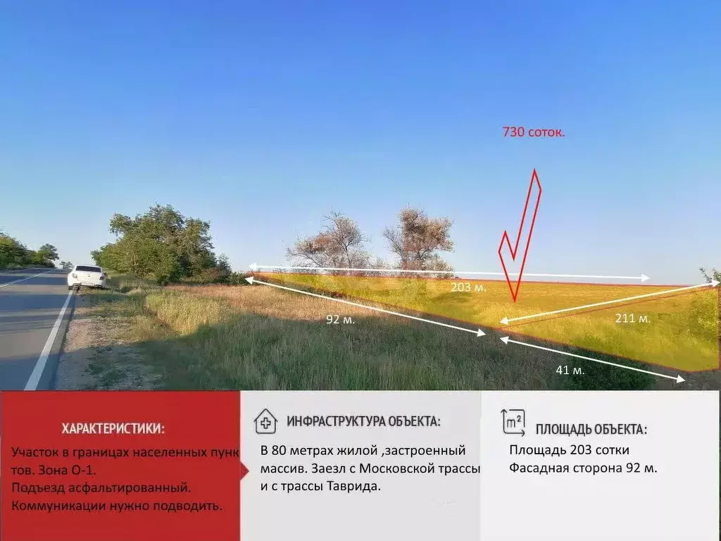 Участок в Крым, Симферопольский район, с. Урожайное  (166.0 сот.) - Фото 1