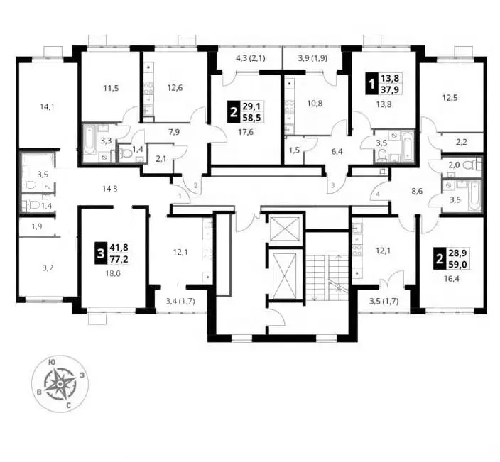 3-к кв. Московская область, Видное ул. Фруктовые Сады, 1к1 (77.2 м) - Фото 1