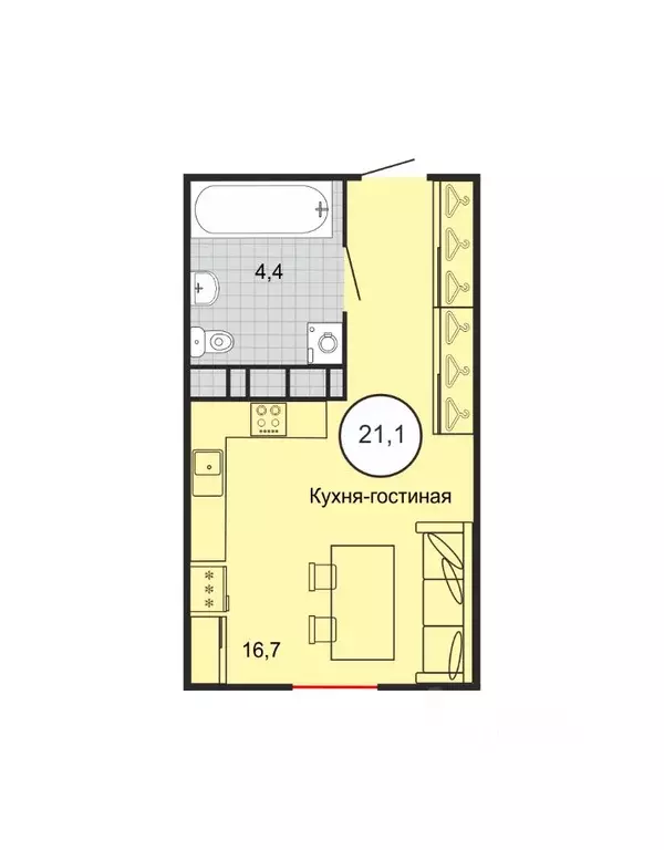 1-к кв. Ставропольский край, Михайловск Шпаковский район, пер. ... - Фото 1