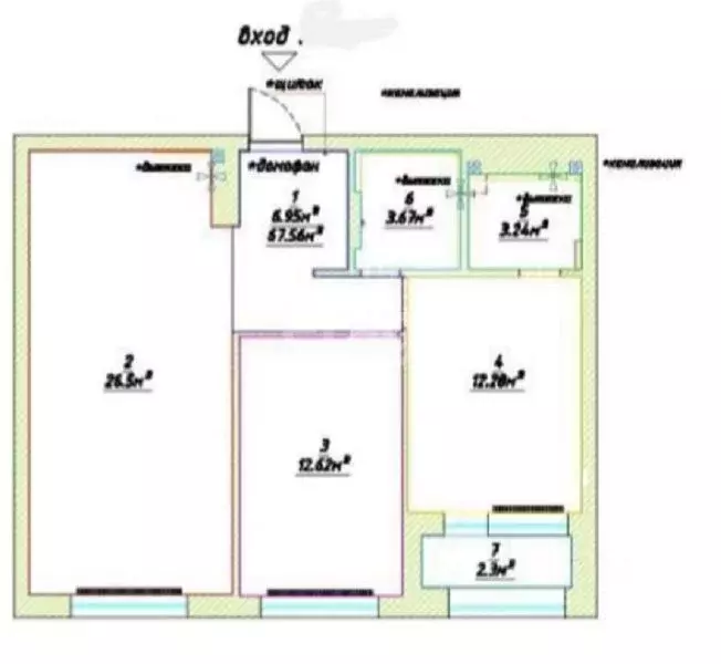 2-к кв. Татарстан, Казань ул. Алексея Козина, 2 (67.5 м) - Фото 2