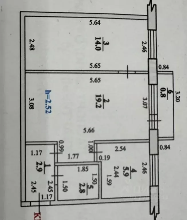 2-к кв. Башкортостан, Стерлитамак ул. Худайбердина, 180 (44.8 м) - Фото 1