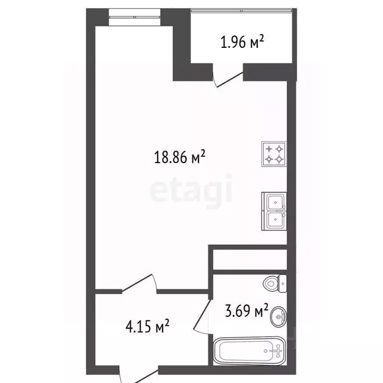 Студия Ленинградская область, Мурино Всеволожский район, Новая ул., ... - Фото 2