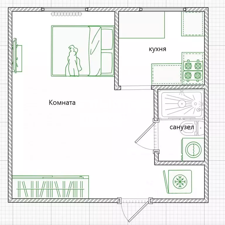 1-к кв. Пензенская область, Пенза Ульяновская ул., 11 (30.2 м) - Фото 2