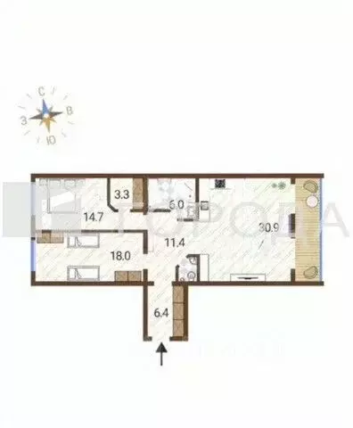 3-к кв. Алтайский край, Барнаул ул. Попова, 150 (103.0 м) - Фото 1