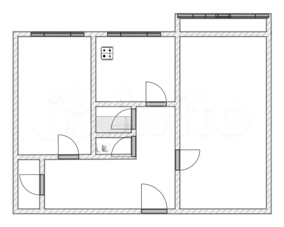 2-к. квартира, 55 м, 1/4 эт. - Фото 0