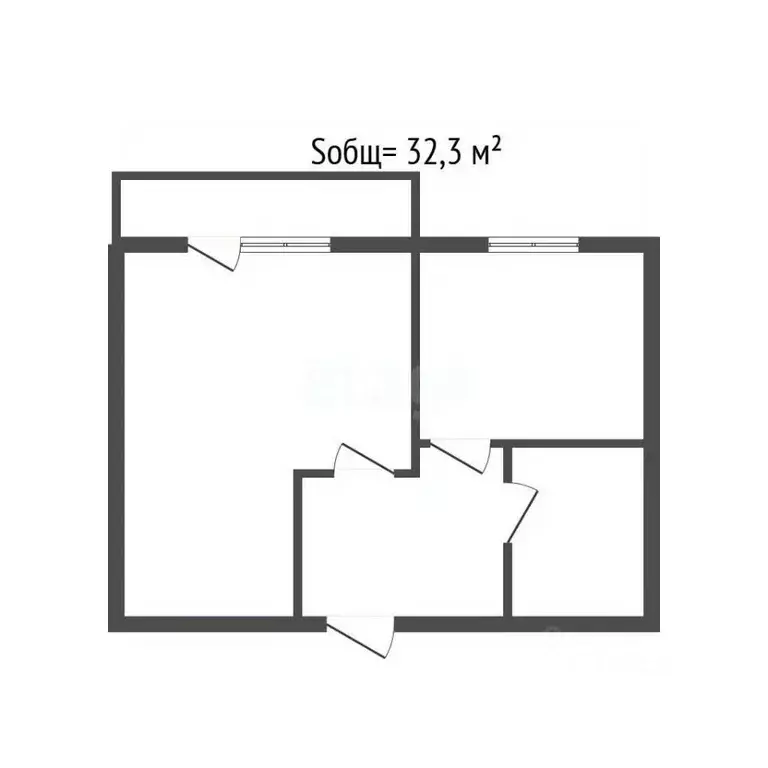 1-к кв. Брянская область, Фокино ул. Карла Маркса, 35 (32.3 м) - Фото 2