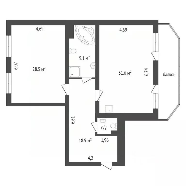 2-к кв. Красноярский край, Красноярск ул. Толстого, 21 (73.2 м) - Фото 1