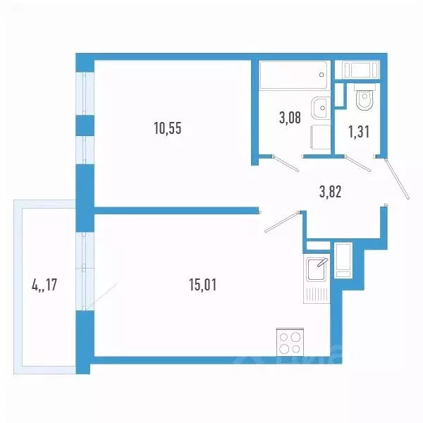 1-к кв. Санкт-Петербург пос. Шушары,  (35.02 м) - Фото 0