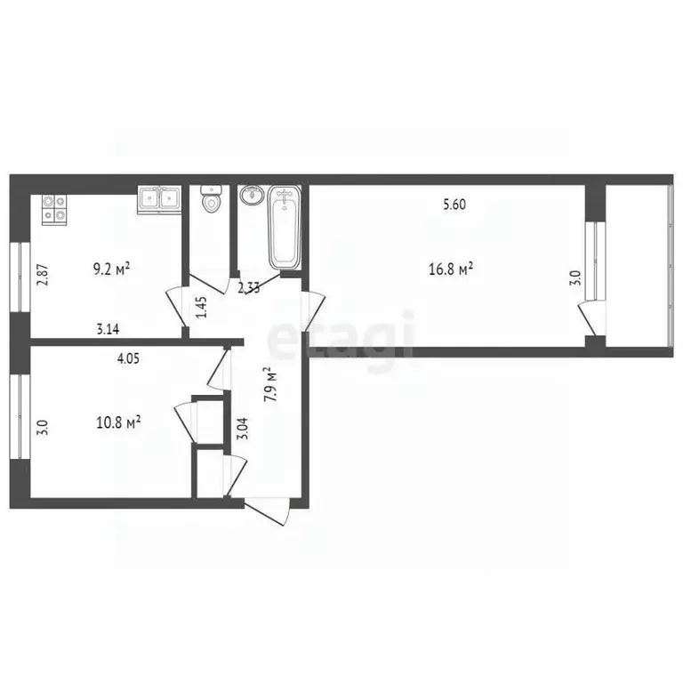 2-к кв. Коми, Сыктывкар Тентюковская ул., 130 (49.1 м) - Фото 1