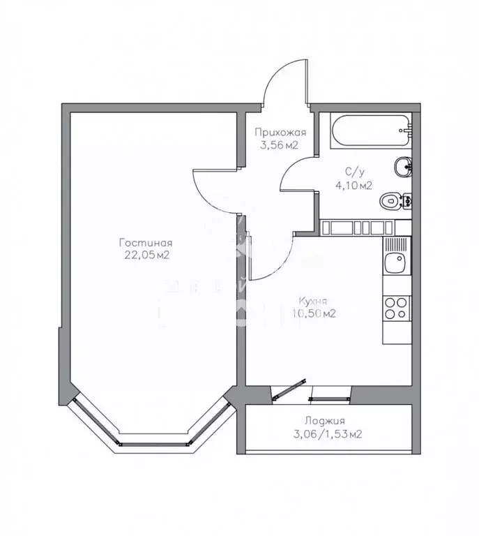 1-комнатная квартира: Оренбург, ЖК Микрорайон Горка (41.74 м) - Фото 2