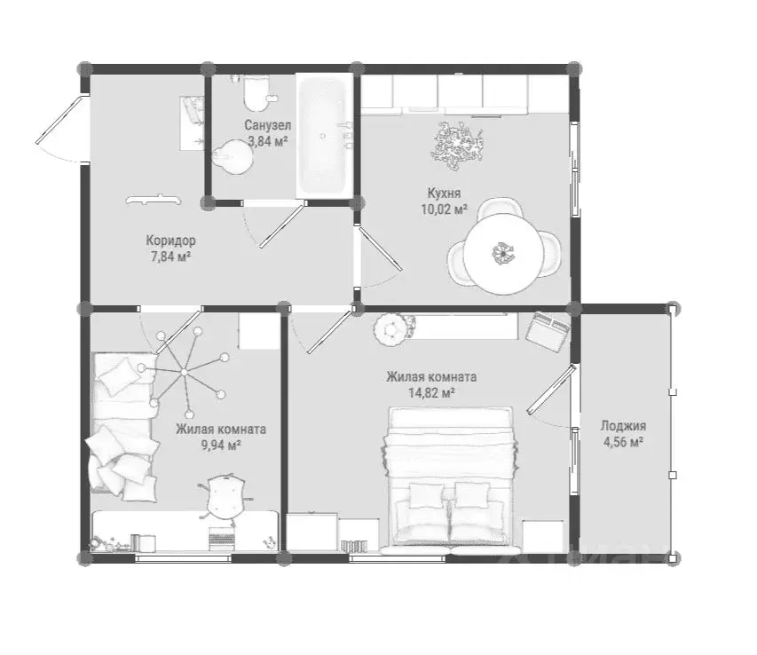 1-к кв. Крым, Керчь Образцово жилой комплекс, 6 (48.74 м) - Фото 1