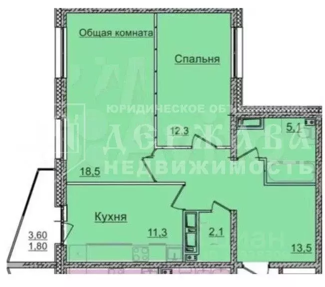 2-к кв. Кемеровская область, Кемерово просп. Притомский, 9 (61.6 м) - Фото 2