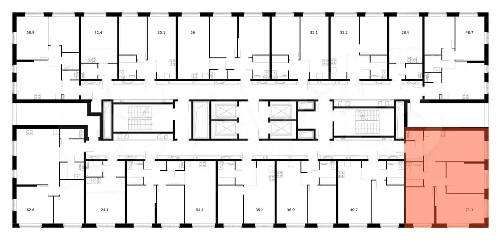 3-к. квартира, 71,3 м, 31/32 эт. - Фото 1