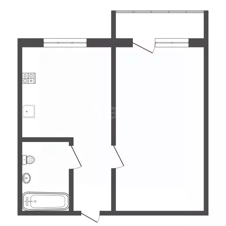 1-к кв. Тульская область, Тула городской округ, пос. Новая Мыза  (30.0 ... - Фото 1