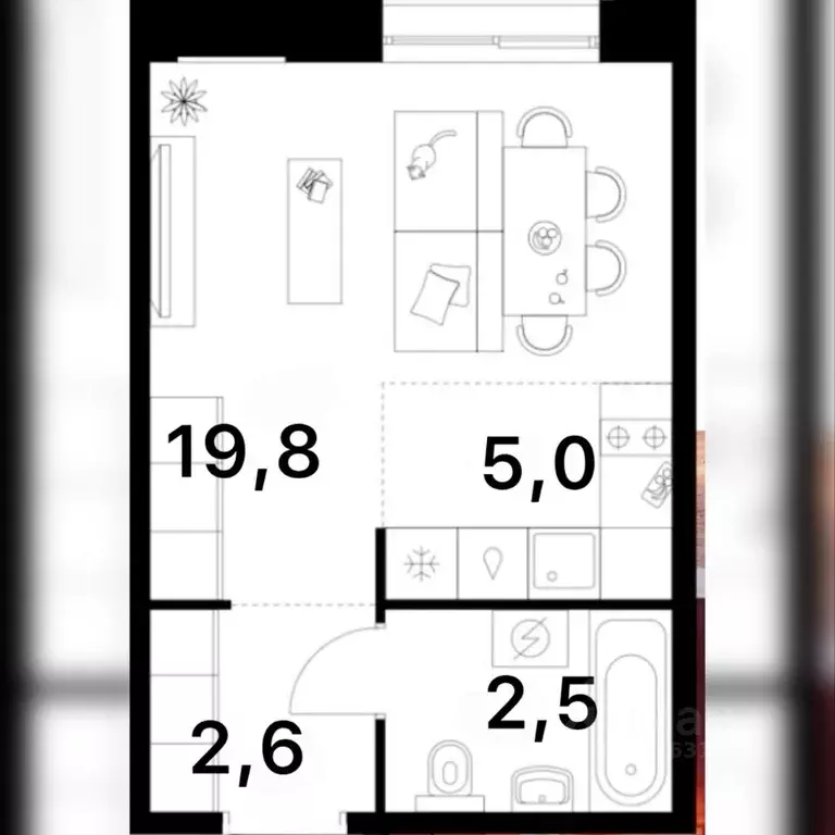 Студия Татарстан, Казань ул. Анаса Тазетдинова, 7к6 (19.8 м) - Фото 0