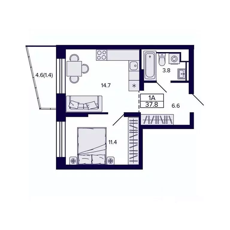 1-к кв. Хабаровский край, Хабаровск ул. Карла Маркса, 96/1 (37.82 м) - Фото 1