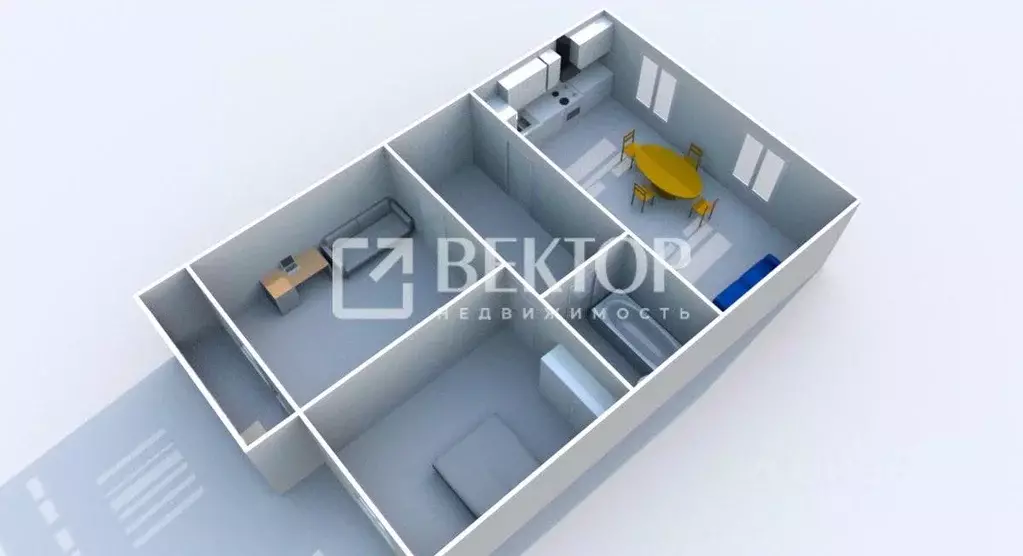 2-к кв. Костромская область, Кострома ул. Шагова, 207А (60.0 м) - Фото 1