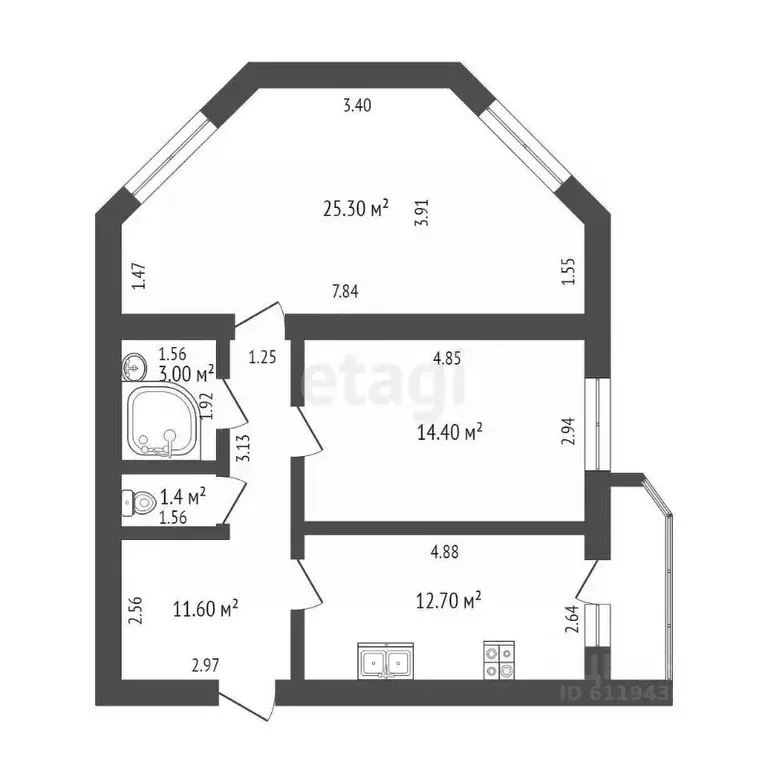2-к кв. Мордовия, Саранск ул. Коваленко, 7А (68.4 м) - Фото 2