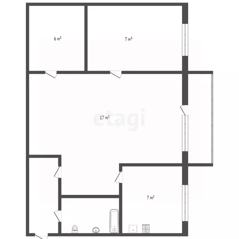2-к кв. Брянская область, Брянск ул. Дуки, 9 (43.5 м) - Фото 2