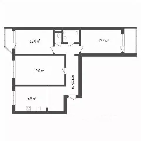 3-к кв. Красноярский край, Норильск Хантайская ул., 45 (73.7 м) - Фото 1