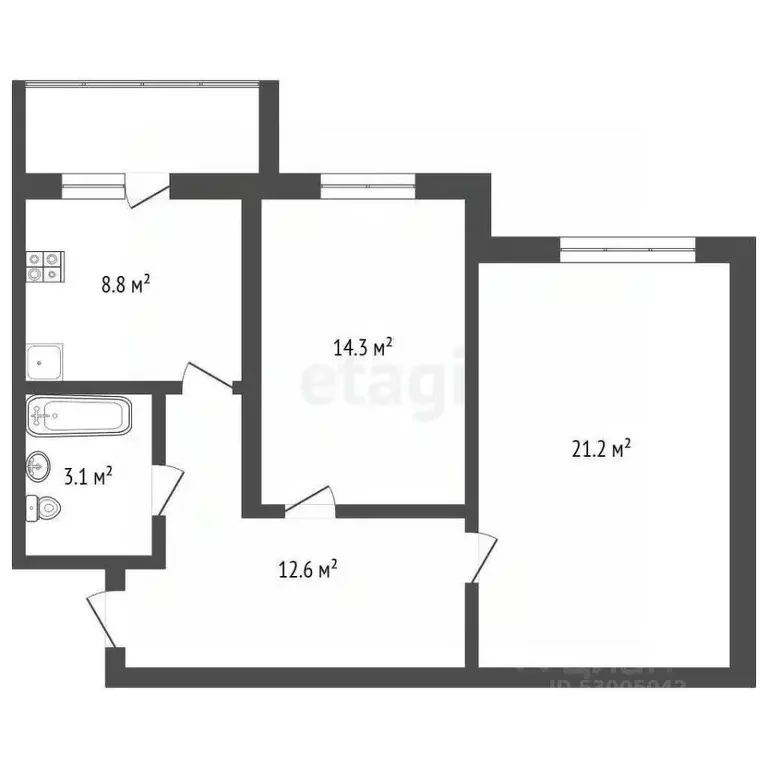 2-к кв. Забайкальский край, Чита ул. Шилова, 95Б (61.8 м) - Фото 2