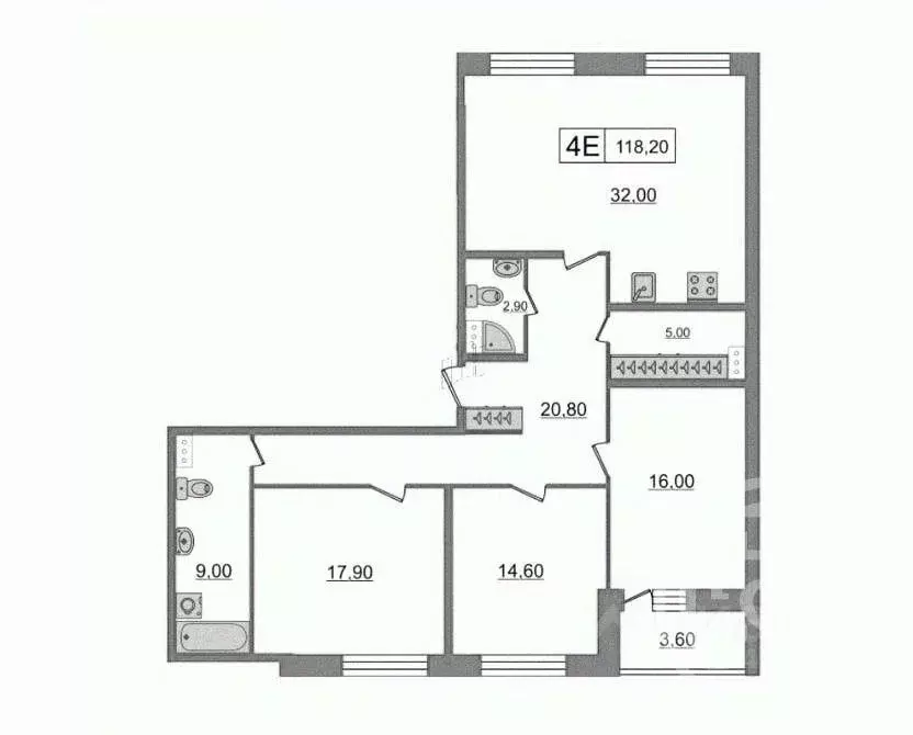 3-к кв. Санкт-Петербург ул. Александра Матросова, 1 (118.2 м) - Фото 1