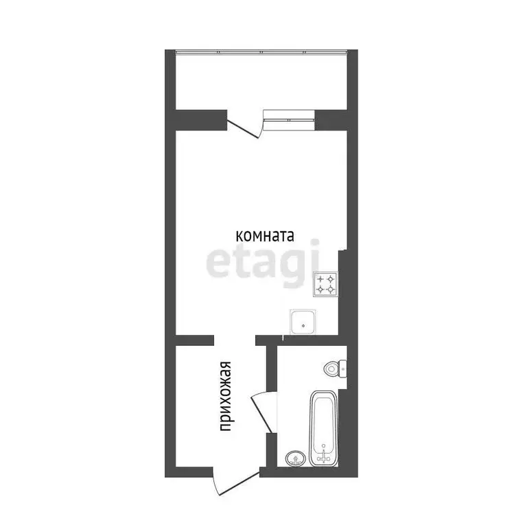Квартира-студия: Абакан, улица Некрасова, 45 (25.9 м) - Фото 1
