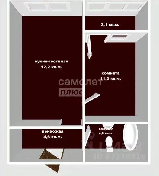 1-к кв. Свердловская область, Екатеринбург ул. Щербакова, 148 (37.6 м) - Фото 1