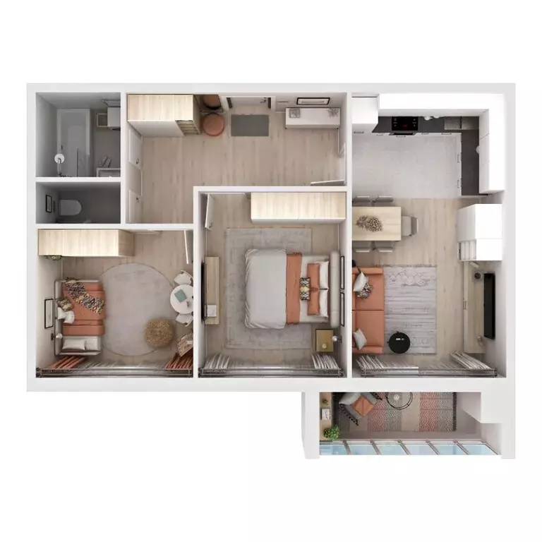 2-к кв. Рязанская область, Рыбное  (63.37 м) - Фото 1