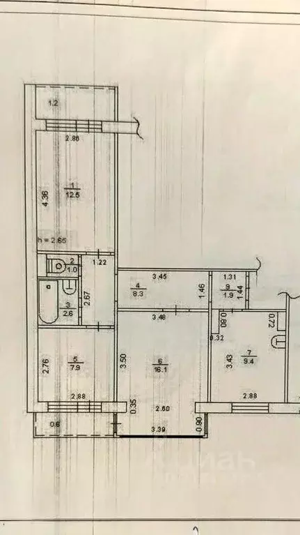 3-к кв. Ростовская область, Волгодонск ул. Академика Королева, 7 (60.0 ... - Фото 1