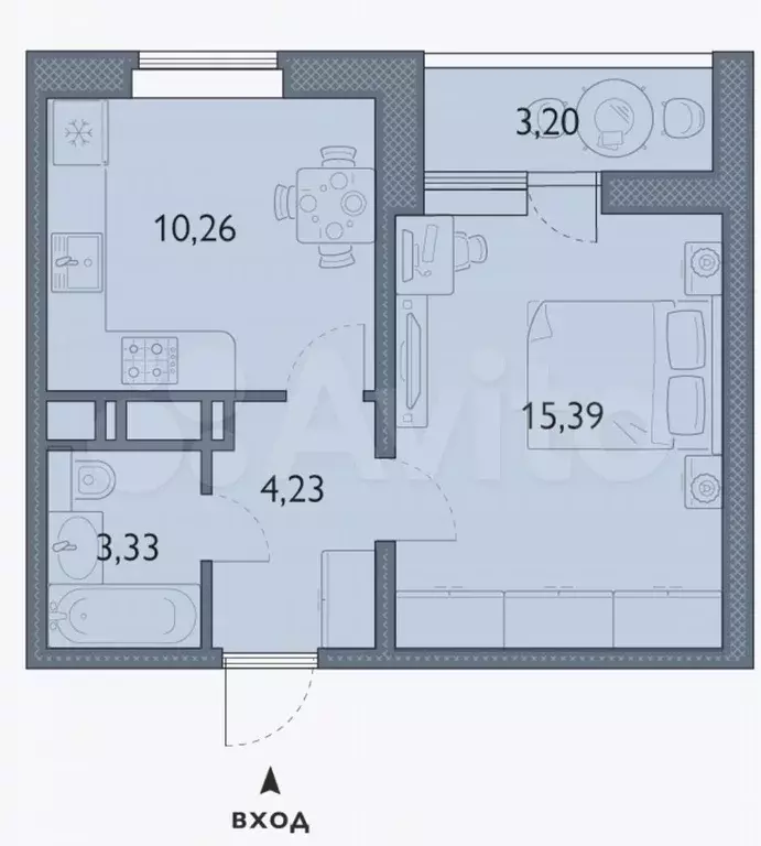 1-к. квартира, 34,5 м, 15/16 эт. - Фото 1