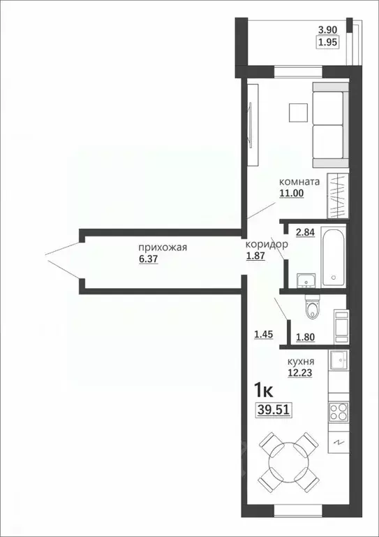 1-к кв. Челябинская область, Челябинск Артиллерийская ул., 97 (36.9 м) - Фото 1