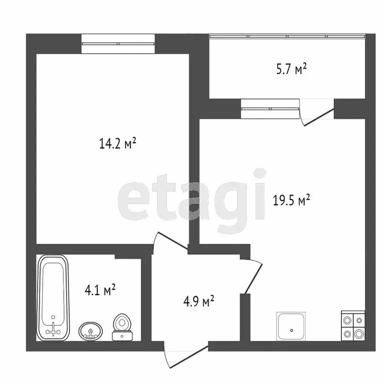 1-комнатная квартира: Тюмень, улица Федюнинского, 30к3 (43.1 м) - Фото 1