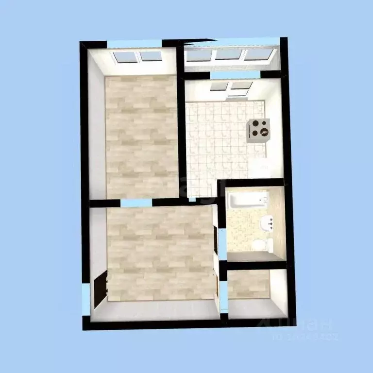 1-к кв. Башкортостан, Уфа Айская ул., 37 (44.0 м) - Фото 1