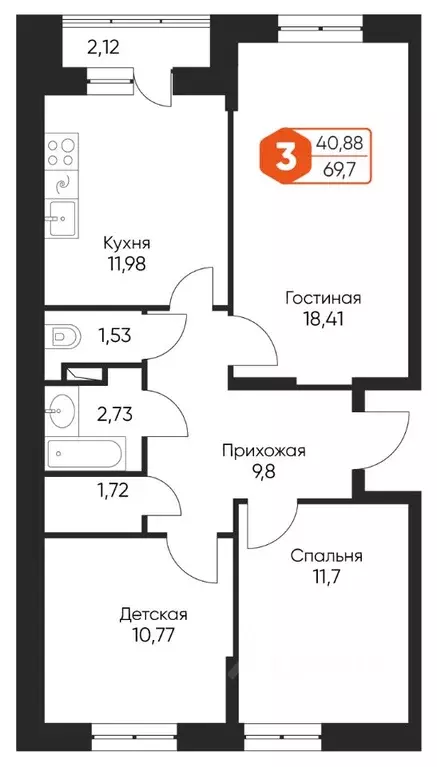 3-к кв. Тверская область, Конаковский муниципальный округ, Редкино пгт ... - Фото 0