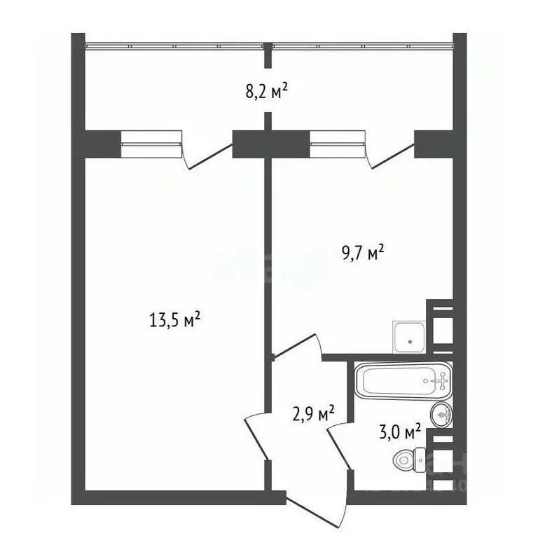 1-к кв. Башкортостан, Уфа ул. Мечтателей, 15 (53.6 м) - Фото 2