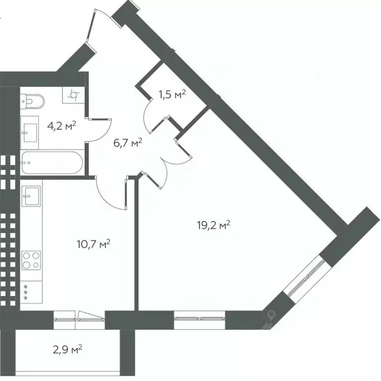 1-к кв. Самарская область, Волжский район, Петра Дубрава городское ... - Фото 2