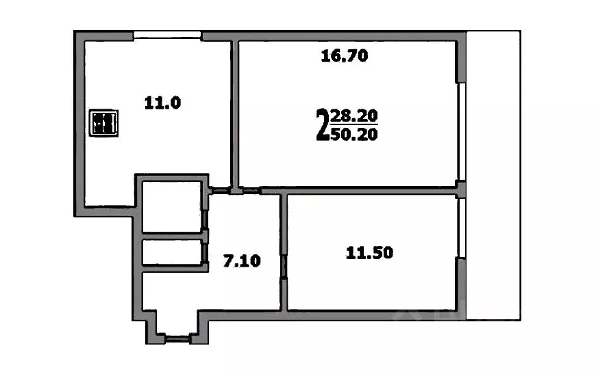 2-к кв. Москва ул. Маршала Захарова, 7 (52.0 м) - Фото 1