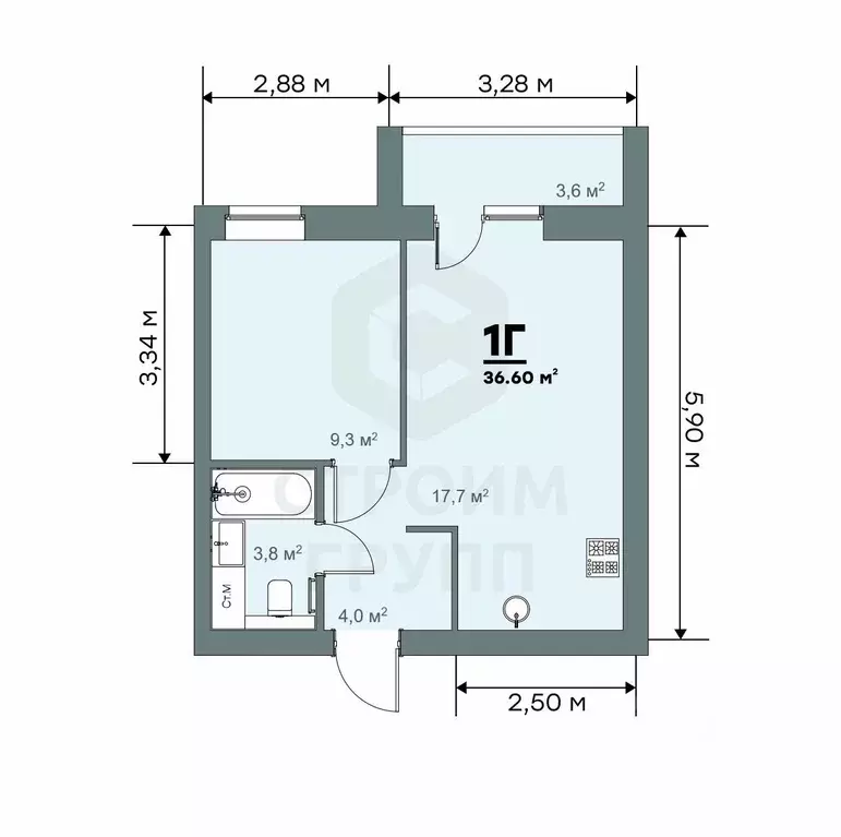 1-к кв. Владимирская область, Ковров ул. Строителей, 39/3 (36.6 м) - Фото 1