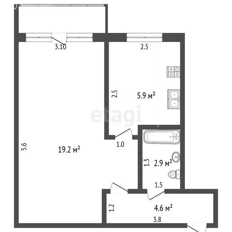 1-комнатная квартира: Саранск, улица Семашко, 9 (32.6 м) - Фото 1