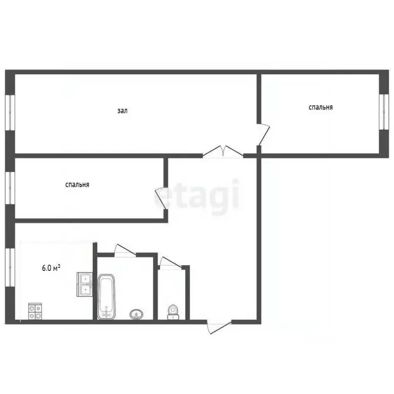 3-к кв. Свердловская область, Талицкий городской округ, пос. Троицкий ... - Фото 2