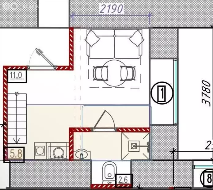 Квартира-студия: Санкт-Петербург, Старо-Петергофский проспект, 9Б ... - Фото 2