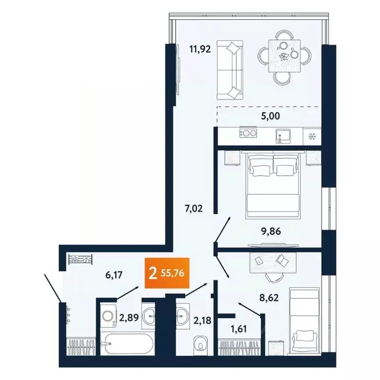 3-к кв. Приморский край, Владивосток Пихтовая ул. (55.28 м) - Фото 1