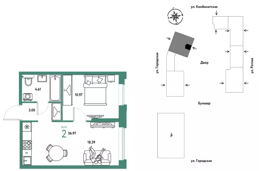 2-к кв. Свердловская область, Екатеринбург муниципальное образование, ... - Фото 1