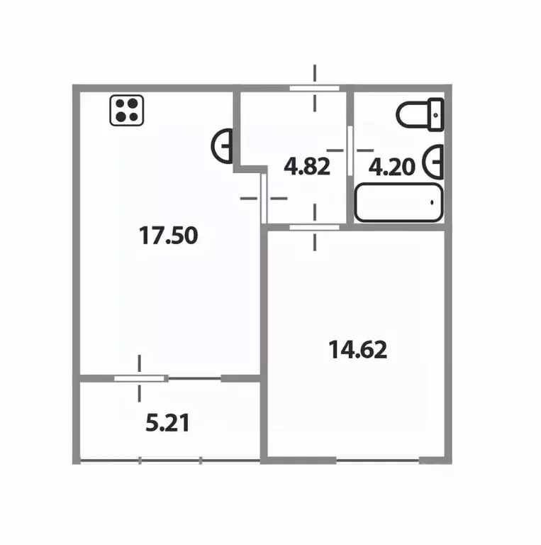 2-к кв. Санкт-Петербург наб. Миклухо-Маклая, 1к1 (43.75 м) - Фото 1