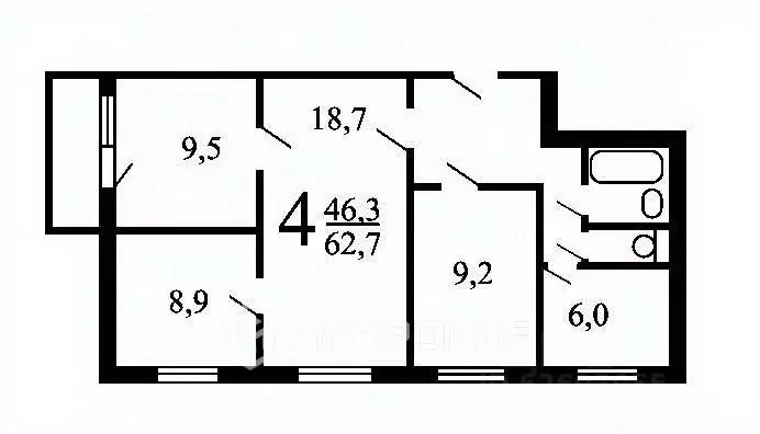 4-к кв. Москва ул. Генерала Тюленева, 39 (63.2 м) - Фото 1