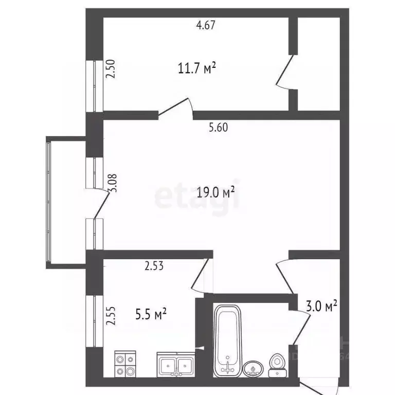 2-к кв. Псковская область, Псков Юбилейная ул., 69 (44.3 м) - Фото 1