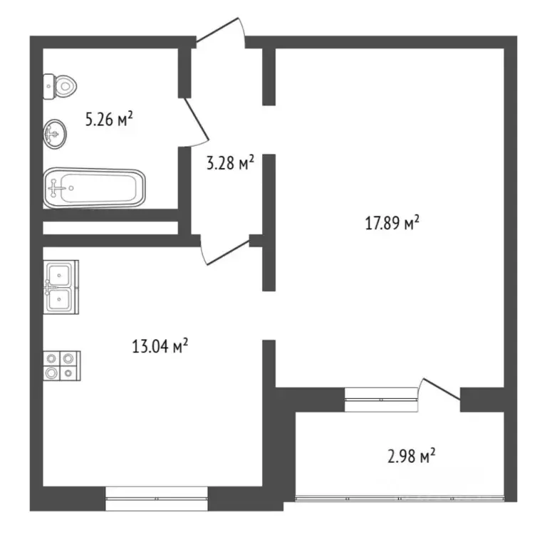 1-к кв. Тюменская область, Тюмень ул. Павла Шарова, 23А (40.0 м) - Фото 2
