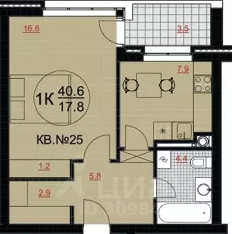 1-к кв. Московская область, Солнечногорск Спортивная ул., 12 (40.0 м) - Фото 1