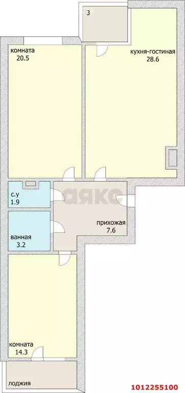 3-комнатная квартира: Краснодар, Дубравная улица, 1 (79.1 м) - Фото 0